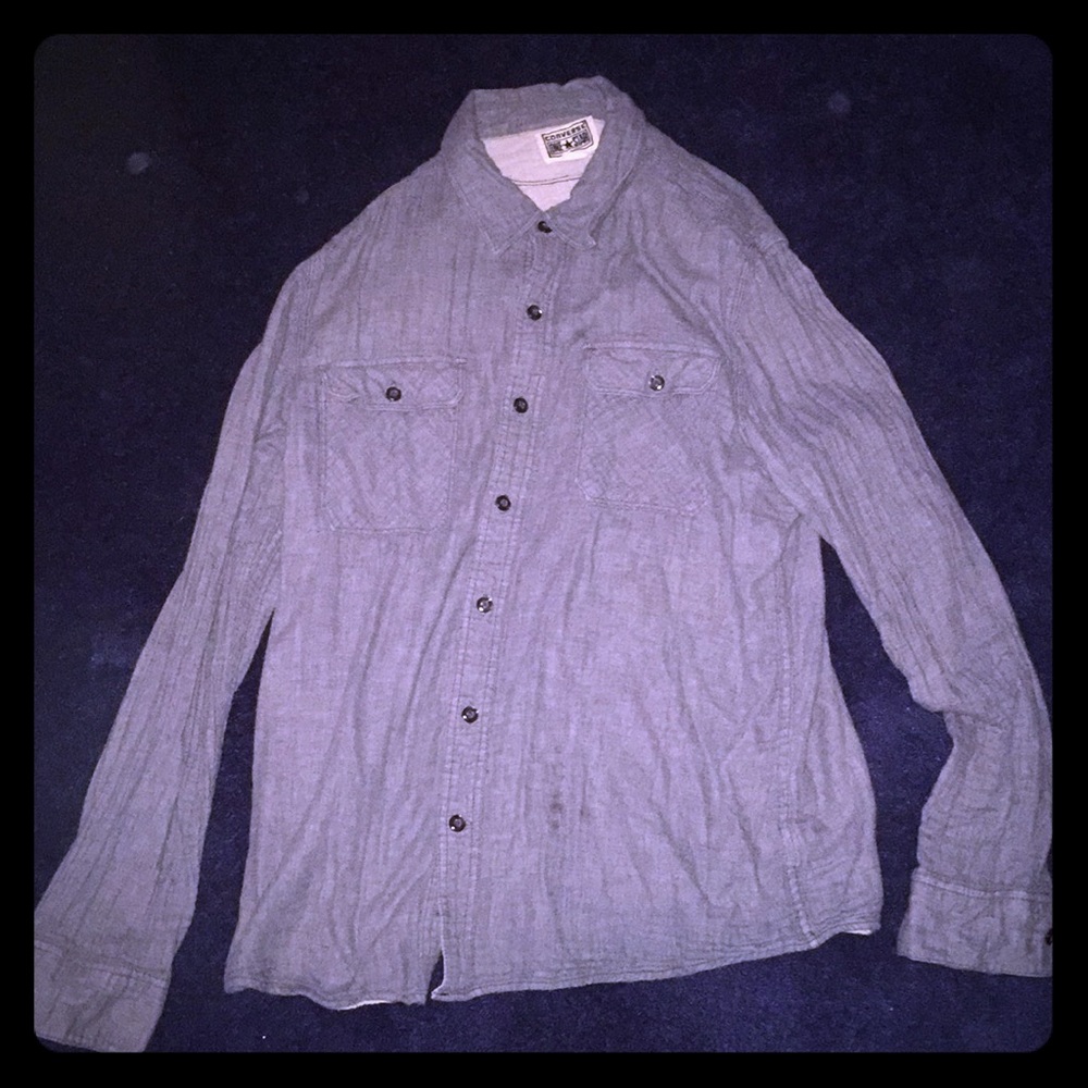 Gray button up shirt